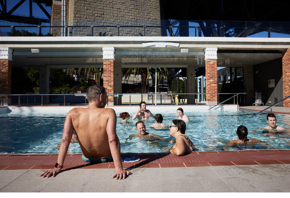 Members at the pool